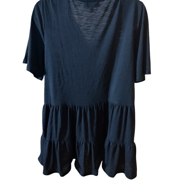 Black and White Embroidered Peplum Top - Picture 4 of 6